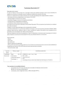 ENEDIS - Technicien électricité