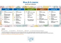 Menus du 10 au 14 février 2025