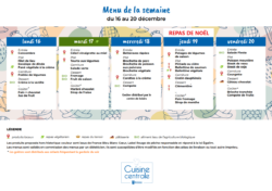 Menus du 16 au 20 décembre 2024