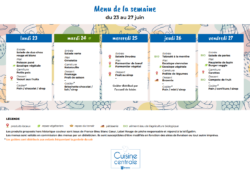 Menus du 23 au 27 juin 2025