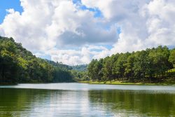 Pang-ung lake in Maehongson,Thailand.