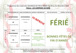 mater du 29 au 31-12-2025